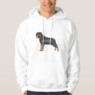 Rottweiler dog cartoon illustration hoodie