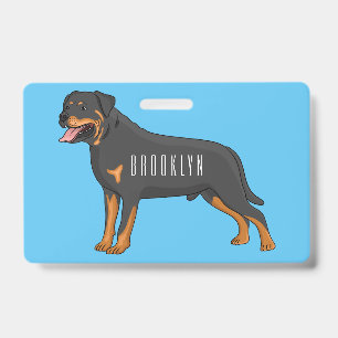 Rottweiler dog cartoon illustration ID badge