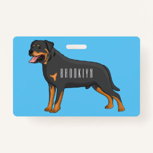 Rottweiler dog cartoon illustration ID badge