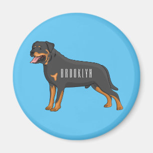Rottweiler dog cartoon illustration magnet