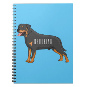 Rottweiler dog cartoon illustration notebook