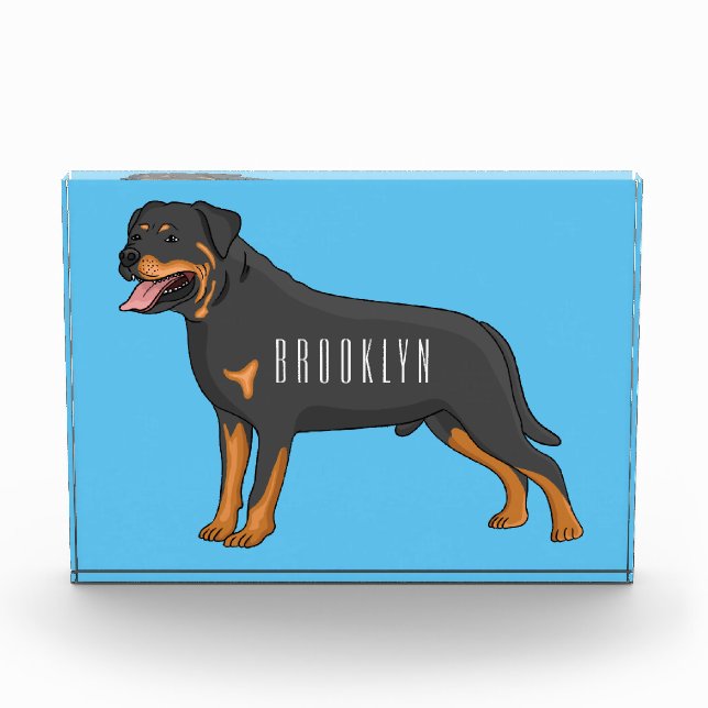 Rottweiler dog cartoon illustration  photo block (Front)