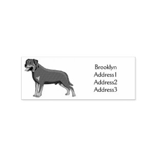 Rottweiler dog cartoon illustration  rubber stamp