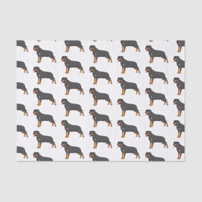 Rottweiler dog cartoon illustration tissue paper (Front)