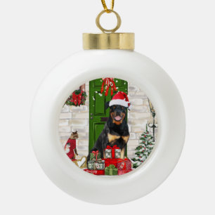Rottweiler Dog Christmas  Ceramic Ball Christmas Ornament