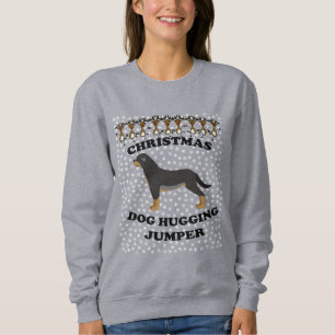 Rottweiler dog Christmas Dog Hugging Sweatshirt