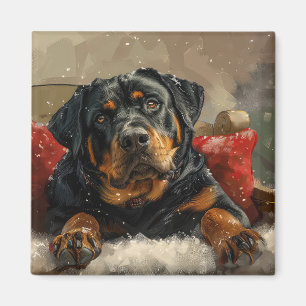 Rottweiler Dog Christmas Festive Magnet