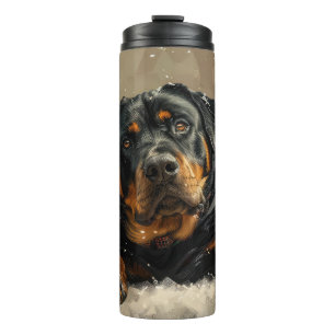 Rottweiler Dog Christmas Festive  Thermal Tumbler