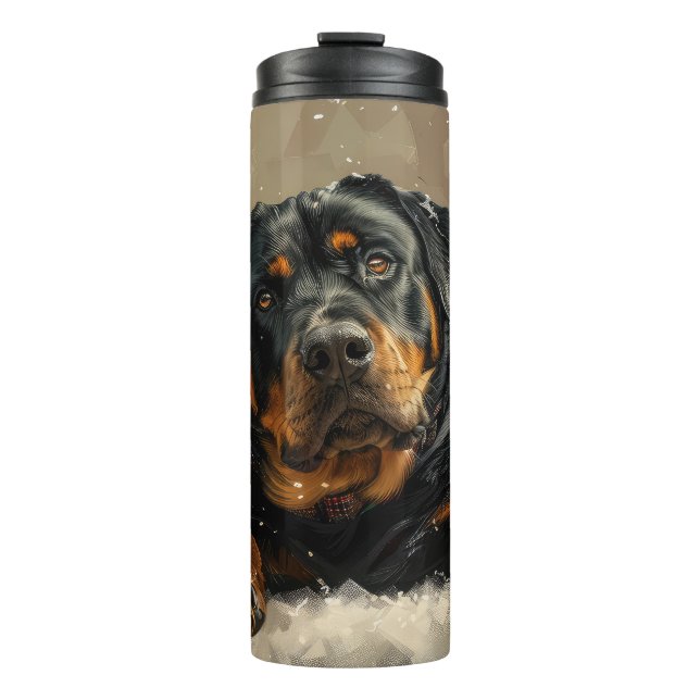 Rottweiler Dog Christmas Festive  Thermal Tumbler (Front)