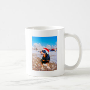 Rottweiler Dog Christmas Painting Coffee Mug