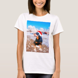 Rottweiler Dog Christmas Painting T-Shirt