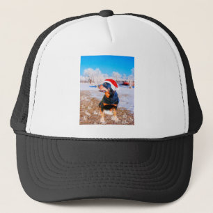 Rottweiler Dog Christmas Painting Trucker Hat