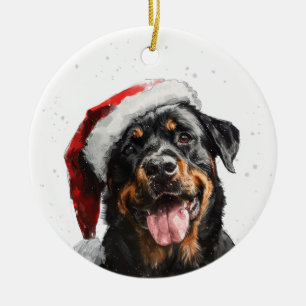 Rottweiler Dog Christmas Personalized Ceramic Tree Decoration