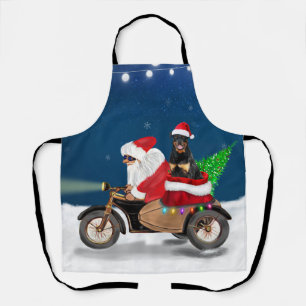 Rottweiler Dog Christmas Santa Claus   Apron