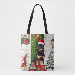 Rottweiler Dog Christmas Tote Bag