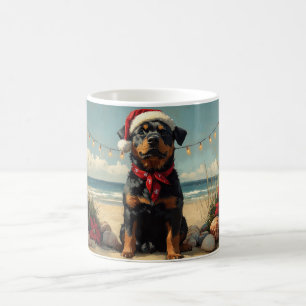 Rottweiler Dog Christmas Vintage Beach  Coffee Mug