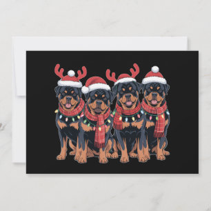 Rottweiler Dog Christmas Xmas Family Dad Mum Holiday Card