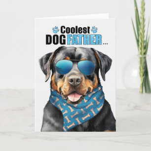 Rottweiler Dog Coolest Dad Father's Day Holiday Card