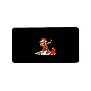 Rottweiler Dog Dabbing Funny Christmas Gift Label