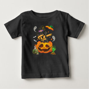Rottweiler Dog Dabbing To Open Pumpkin Egg Happy Baby T-Shirt