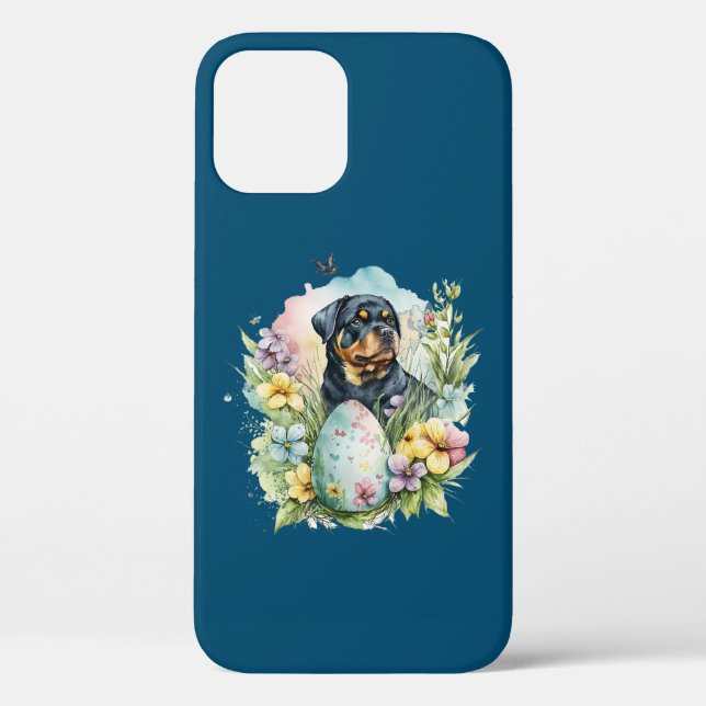 Rottweiler Dog Easter Egg, Happy Easter Rottweiler Case-Mate iPhone Case (Back)