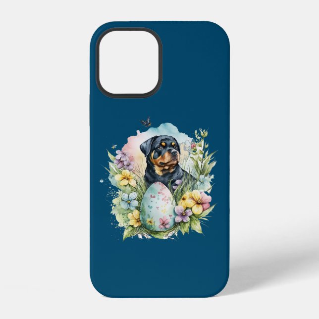 Rottweiler Dog Easter Egg, Happy Easter Rottweiler iPhone Case (Back)