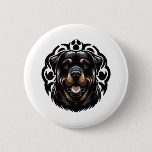 Rottweiler Dog Face 6 Cm Round Badge