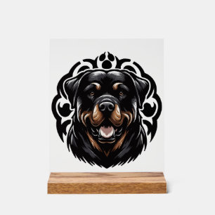 Rottweiler Dog Face Acrylic Sign