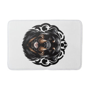 Rottweiler Dog Face Bath Mat