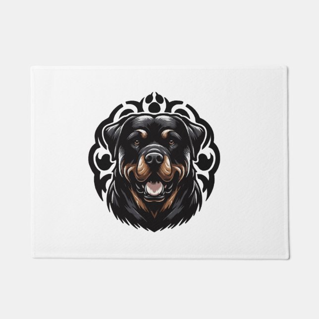 Rottweiler Dog Face Doormat (Front)