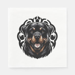 Rottweiler Dog Face Napkin