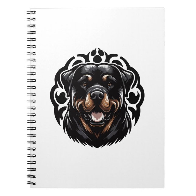 Rottweiler Dog Face Notebook (Front)