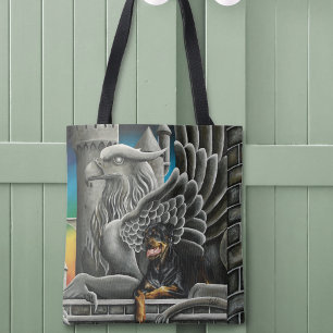 Rottweiler Dog Gargoyle Fantasy Tote Bag