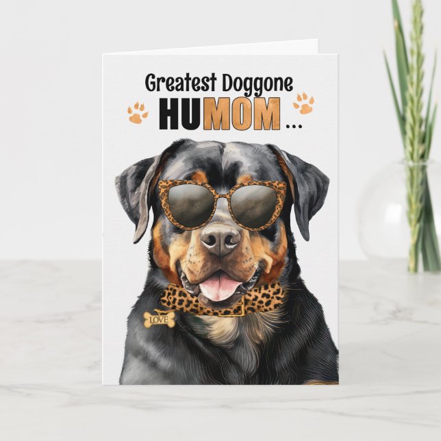  Rottweiler Dog Greatest HuMOM Mother's Day Holiday Card (Front)