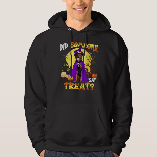 Rottweiler Dog Halloween Did Someone Say Treat Hoodie (Front)