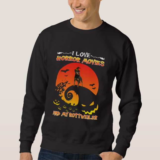 Rottweiler Dog Halloween Funny Dog Sweatshirt (Front)