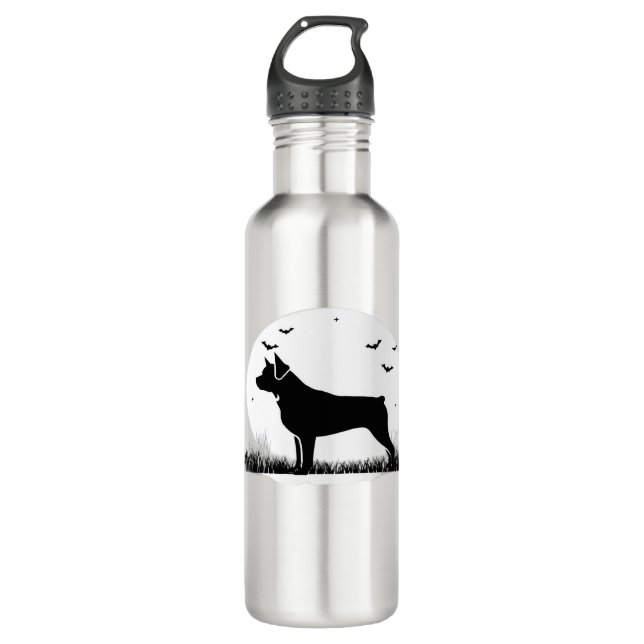 Rottweiler Dog – Halloween Moon Silhouette Oversiz 710 Ml Water Bottle (Front)