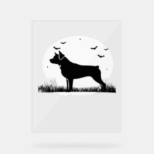 Rottweiler Dog – Halloween Moon Silhouette Oversiz Acrylic Sign