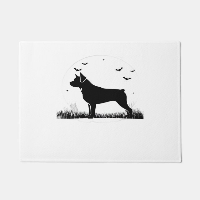 Rottweiler Dog – Halloween Moon Silhouette Oversiz Doormat (Front)