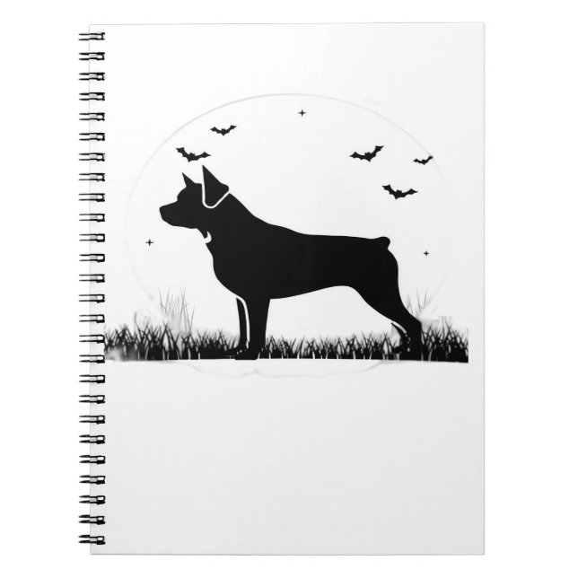 Rottweiler Dog – Halloween Moon Silhouette Oversiz Notebook (Front)
