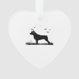 Rottweiler Dog � Halloween Moon Silhouette Oversiz Ornament