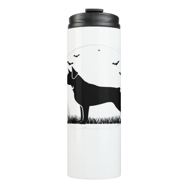 Rottweiler Dog – Halloween Moon Silhouette Oversiz Thermal Tumbler (Front)