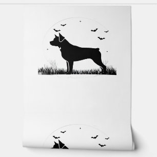 Rottweiler Dog – Halloween Moon Silhouette Oversiz Wallpaper