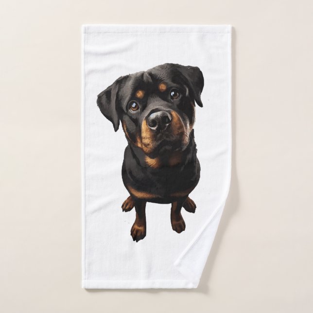 rottweiler dog hand towel (Hand Towel)