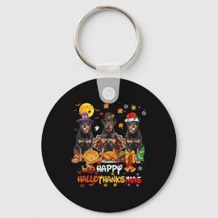 Rottweiler Dog Happy Halloween Thanksgiving Merry Key Ring