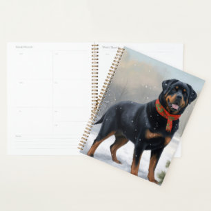 Rottweiler Dog in Snow Christmas Planner