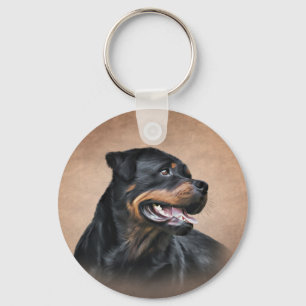 Rottweiler dog key ring