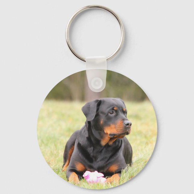 Rottweiler Dog Key Ring (Front)