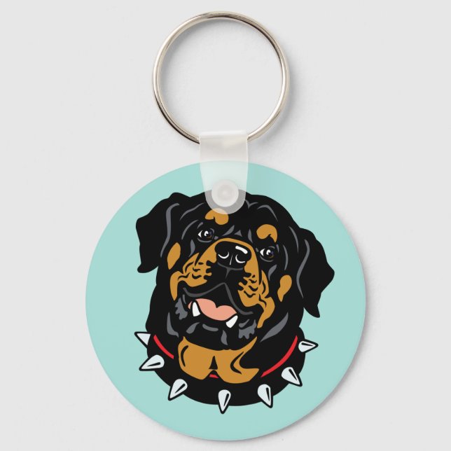 rottweiler dog keychain (Front)