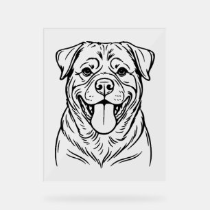 Rottweiler Dog Line Art – minimalist art line Acrylic Sign
